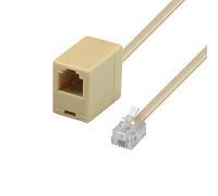 Waytex 39356 - Prolunga telefonica RJ11 maschio a RJ11 femmina, 5 m, beige