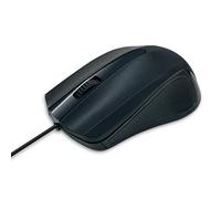 Waytex 65106 Mouse cablato USB nero con 3 pulsanti e sensore ottico, 1000 DPI Presa ergonomica Ambidestro per PC e Mac