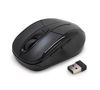 Waytex 65417 Mouse Wireless 2,4 GHz con Mini Ricevitore USB, Risoluzione Sensore Fino a 1600 DPI, Ambidestro, Compatibile con PC e Laptop - Nero