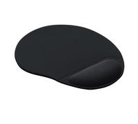Waytex 73735 Tappetino per mouse per computer ergonomico nero con poggiapolso in gel, base in silicone antiscivolo, parte superiore in tessuto liscio anti usura, scivolamento semplice, nero