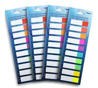 WAYTEX 800 Segnalibri di carta adesivi riposizionabili, 10 colori al neon o 4 confezioni da 10 mini blocchi da 20 fogli bicolori 45 x 12 mm