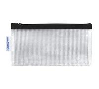 Waytex 931276 - Custodia trasparente con cerniera, resistente in EVA, senza PVC, formato 22 x 11 cm, chiusura nera