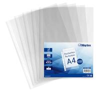 Waytex 931305 - Buste perforate, formato A4, trasparenti, 60 micron, confezione da 100