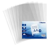 Waytex 931306 - Buste forate, formato A4, trasparenti, 90 micron, confezione da 100