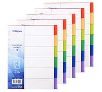 WAYTEX 931347C5 - Divisori A4, 6 tasti, in polipropilene, colori vivaci con indice (set da 5)