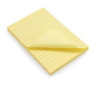 WAYTEX 931680 100 Note adesive A6 con linee Blocco da 100 fogli adesivi riposizionabili, formato grande, 9,8 x 15 cm, colore giallo pastello