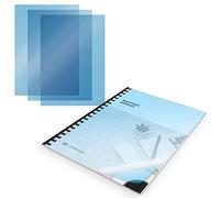 WAYTEX A78241B - Copertina in PVC trasparente A4, 200 micron, confezione da 100, colore: Blu trasparente