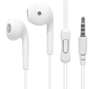 Waytex Auricolari cablati in-ear con microfono e jack da 3,5 mm - Kit vivavoce compatibile con tutte le marche, smartphone, PC, tablet, lettore MP3 - bianco