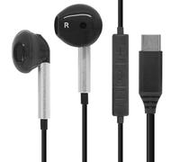 Waytex Auricolari cablati USB-C Intrauricolari universali, compatibili con tutte le marche, cellulari, tablet e PC, riduzione del rumore, controllo volume e microfono, cavo 1,2 m, colore: nero