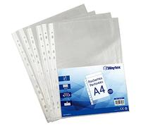 WAYTEX Cartella perforata A4, trasparente, grana 40, confezione da 100