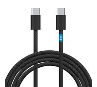 Waytex Cavo di ricarica rapida da USB C a USB C 3A/60W, lunghezza 1,00 m, cavo USB tipo C 2.0 M/M, guaina in nylon intrecciato anti-rottura, nero, compatibile con iPhone, iPad e Android con tipo C