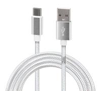 Waytex Cavo USB C 3.1 a USB per caricabatterie e dati, lunghezza 2,00 m, spina tipo C maschio e tipo A maschio, guaina in nylon anti-rottura per iPhone, iPad, Samsung e qualsiasi dispositivo con presa