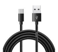 Waytex Cavo USB C 3.1 a USB per caricabatterie e dati, lunghezza 2,00 m, spina tipo C maschio, spina tipo A maschio, guaina in nylon anti-rottura nero per iPhone, iPad, Samsung e qualsiasi dispositivo