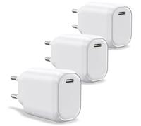 WAYTEX Confezione da 3 caricabatterie rapido USB C 20 W per smartphone, tablet, computer portatile, 1 porta USB-C, QC 3.0+PD Chip IC per ricarica sicura e protezione della batteria, presa UE a 2 pin