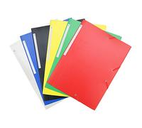 Waytex Confezione da 6 cartelline con elastici a 3 piallini Polypro 4,5/10e morbide, formato A4, colori assortiti