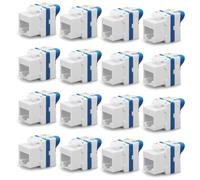 Waytex Keystone RJ45 Short Cat6a UTP senza attrezzi, 16 pezzi, connettore di rete da 10 Gbps 500 MHz - T568A/B - AWG22 a 26
