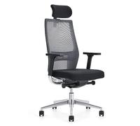 Waytex Naos Sedia da Ufficio, Alluminio, Nero, Standard