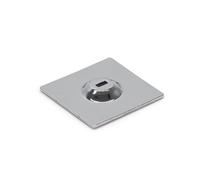 Waytex Piastra di Ancoraggio Adesiva con Slot di Sicurezza Standard per Cavo antifurto per Computer Portatile, PC, Smartphone, Tablet, Piastra Quadrata 5 x 5 cm cromata