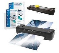Waytex Plastificatrice A3, A4, A5, A6, A7 Pro, fino a 2 x 150 micron, temperatura regolabile per uso professionale, confezione con 100 buste A4 + 100 buste A3 + 1 rotella