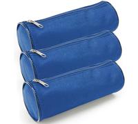 Waytex Set di 3 astuccio rotondo per matite per la scuola, lunghezza 21 cm, diametro 7,5 cm, colore blu