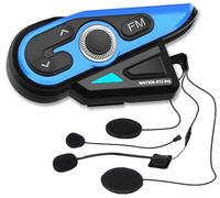 WAYXIN R15pro - Cuffie intercom per casco da moto, fino a 6 moto, 1500 m, senza fili, con HiFi/musica condivisa/FM/AI linguaggio universale intercom motociclismo/sci/ciclismo