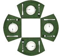 Wazaigur, tovagliette all'americana, in vinile, per tavoli rotondi, antiscivolo, resistenti al calore, facili da pulire, lavabili e lavabili set of 4 Colore: verde alghe.