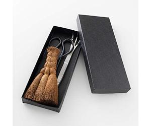 Wazakura 3PCS Set di Attrezzi per Bonsai, Kit per Principianti, Realizzato in Giappone, Forbici + Pinzette in Acciaio con Rastrello + Scopa Cinese, Kit di Giardinaggio Giapponese - Modello Satsuki