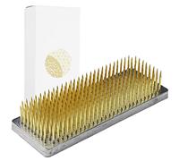 Wazakura Kenzan Lungo Rettangolare per Ikebana in Ottone (120mm) per Composizioni Floreali, Realizzato in Giappone, Arrangiamenti Floreali, Portafiori - Kenzan Lungo Rettangolare in Ottone 120mm