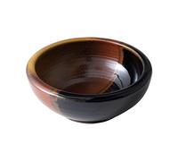 Wazakura Minoyaki Vaso per Fiori Ikebana Rotondo Smaltato, Realizzato in Giappone, Dipinto a Mano per Composizioni Floreali (Nero e Rosso Mattone)