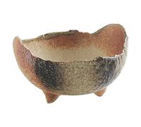 Wazakura Vaso Banko per Bonsai Forma di Mezzaluna Rustica Fatta a Mano Giapponese 12cm Realizzato in Giappone Vaso da Giardino in Ceramica, Vaso Decorativo per Fiori - Verde Sabbia
