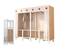 WAZCSD Armadio In Stoffa Pieghevole, Guardaroba Tessuto Richiudibile Cabina Salvaspazio Gua, Armadietto Wardrobe Closet, Aste Pensili Ripostiglio per Camera da Letto Soggiorno(C,220cm/86.6in)
