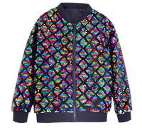 WAZHAKU Giacca da baseball, da uomo, con paillettes metallizzate, da discoteca, da discoteca, per feste di carnevale, carnevale, con brillantini, per clubwear, R multicolore, XXL