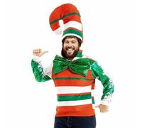 WAZHAKU Maglione natalizio unisex da uomo e da donna, divertente Ugly Christmas Sweater maglione per Natale per feste di Natale, R rosso., L