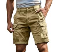 WAZHAKU Pantaloni cargo da uomo corti al ginocchio, pantaloni cargo elasticizzati, da lavoro, per attività all'aria aperta, da caccia, da trekking, con tasche, estivi, da lavoro, per il tempo libero