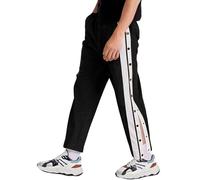 WAZHAKU Pantaloni da jogging da uomo, con abbottonatura laterale apribile, in cotone, per il tempo libero, per la riabilitazione, open leg jogger, R nero., S