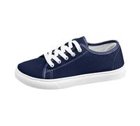 WAZHAKU Sneaker basse unisex, in pelle, bianche, con lacci, per il tempo libero, leggere, comode, sportive, classiche, per il tempo libero, con plateau, O blu., 40 EU