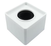 Waziaqoc 1 pz Microfono Flag Station, cubo quadrato ABS colloquio microfono logo per notizie interviste e KTV (bianco)