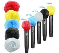 Waziaqoc 100 coperture igieniche usa e getta per microfono, in tessuto non tessuto, per karaoke e spettacoli teatrali (5 colori)