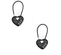 WAZUBC 2 Pezzi Lucchetti a Combinazione, Mini Lucchetto a 3 Cifre Lucchetto a Forma di Cuore Lucchetto con Password Senza Chiave Ripristinabile da Viaggio per Zaini, Armadietti da Palestra (Nero)