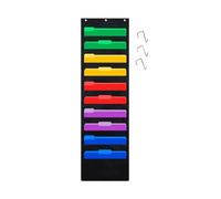 WAZUBC Organizer da Parete da Appendere con Ganci, 10 Scomparti Sopra la Porta Organizer da Parete per Letteratura, Riviste, Carta per Casa, Ufficio, Scuola