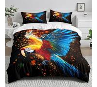 Wazylphin Copripiumino una Piazza e Mezza Rosso Blu Arancione Copripiumino una Piazza e Mezza Bambina Microfibra Copriletto Antisbiadimento,1 Piumino Matrimoniale+2 Federe Cuscini 50x75cm