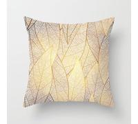 Wazylphin Cuscini per Divano Foglie Oro Nero Copri Cuscino Letto Cotone e Lino Copriguanciale con Cerniera Copricuscino Traspirabilità Copricuscini Durabile Copricuscini Cuscino Divano 60x60cm/1 Pcs