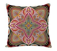 Wazylphin Cuscini per Divano Mandala Giallo Viola Federe Cuscini Divano 45x45 Cotone e Lino Copricuscino con Cerniera Copricuscini Traspirabilità Durabile Lavabile Copri Cuscino Letto 1 Pcs
