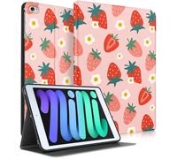 Wazzasoft Custodia a libro per iPad mini 5th 2019/Mini 4th 2016 - Smart Folio Case (accensione e spegnimento automatico) sottile e leggera protezione per tablet Apple per donne e ragazze, fragole