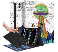 Wazzasoft Custodia per iPad Air 11" 2024, Air 5th/4th Generation 10.9, Pro 11'' Custodia con tastiera Matita Custodia Folio Tablet Cover Uomini Ragazzi Carino Cool Fun Divertente Alieno per iPad Air