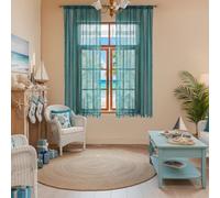 WAZZIO - Tende in pizzo boho, 183 cm, 2 pannelli, con privacy e filtri per la luce, con nappe e geometrie a crochet, semi trasparenti, per camera da letto, soggiorno, sala da pranzo, con passante per