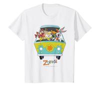 WB 100: Looney Tunes Scooby-Doo Mashup Maglietta, Bambini, Bianco, 8 Anni
