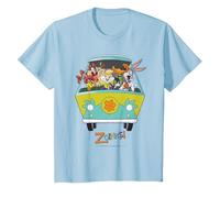 WB 100: Looney Tunes Scooby-Doo Mashup Maglietta, Bambini, Celeste, 3 Anni