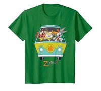 WB 100: Looney Tunes Scooby-Doo Mashup Maglietta, Bambini, Verde Mela, 8 Anni
