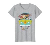 WB 100: Looney Tunes Scooby-Doo Mashup Maglietta, Donna, Grigio Melange, XS